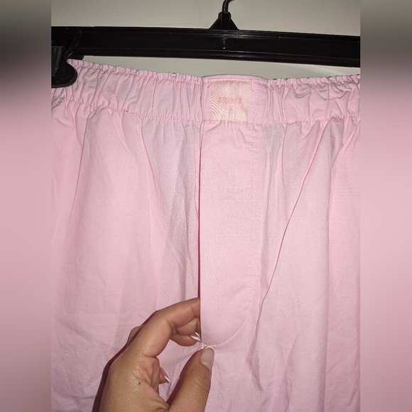 NWT SKIMS COTTON POPLIN SLEEP PANTS IN BABY PINK - Picture 8 of 9